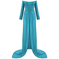 Mujer Embarazada Gasa Larga Vestido de maternidad Split Vista delantera foto Shoot Dress Faldas fotográficas de…